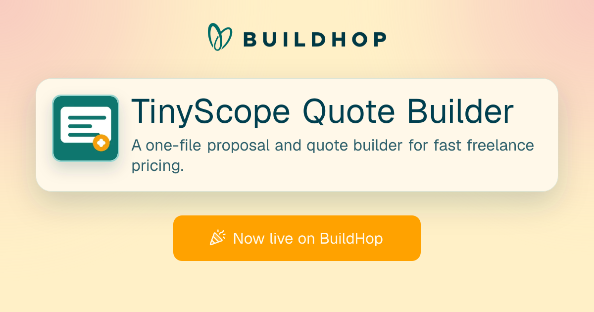 TinyScope Quote Builder | BuildHop